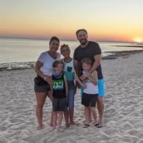 A family at the beach